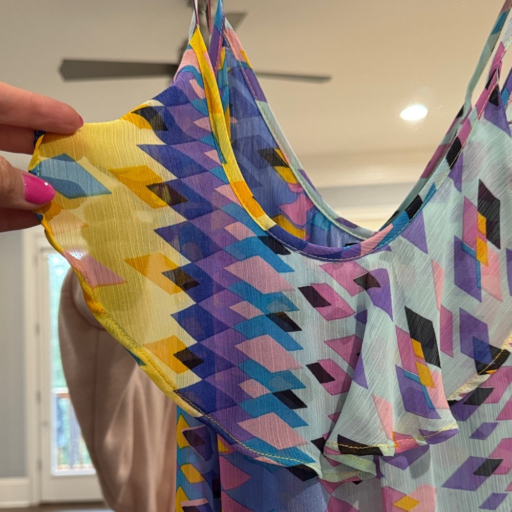 Colorful Geometric Patterned Mini Dress - Picture 3 of 9